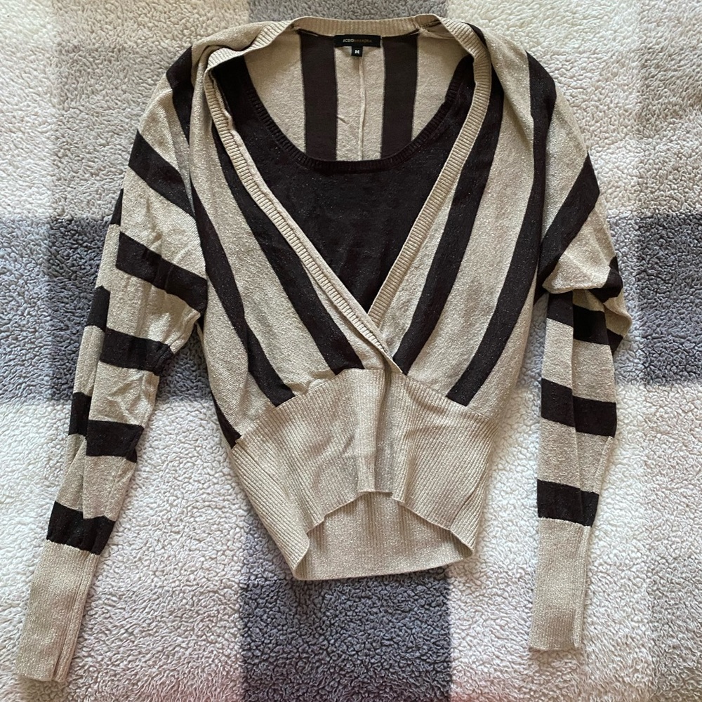 BCBGMaxAzria Striped Long Sleeve Top